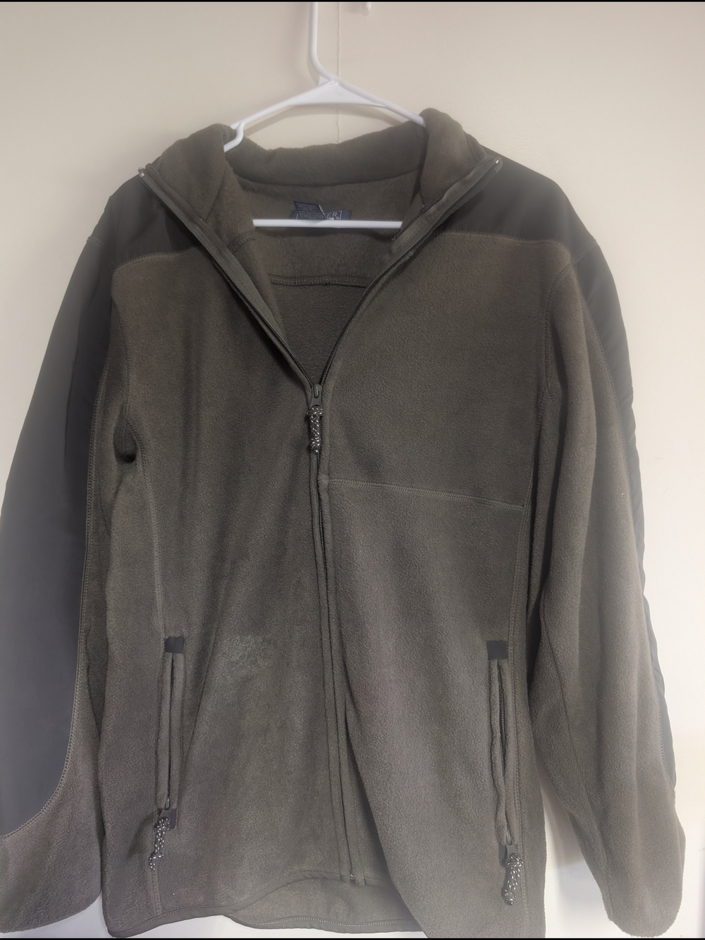 Men's Performance Fleece Jacket in Olive Green & Black